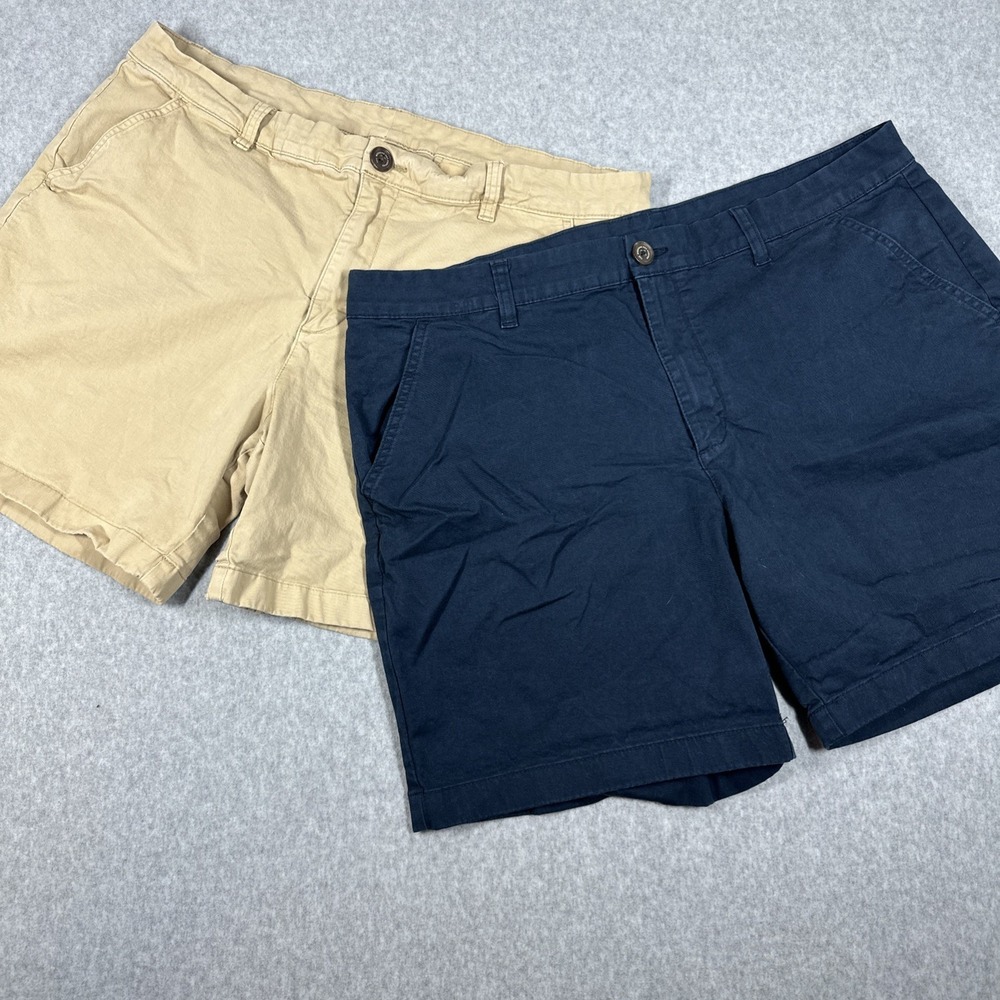 Chubbies Men's Shorts 7" Regular Fit 38 Waist Navy Khaki Chino Golf Lot Of 2